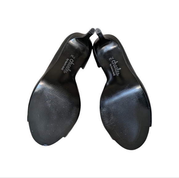 Charles By Charles David Black Leather 5" Heels Peep Toe Size 7US 40EU NEW - Picture 13 of 14